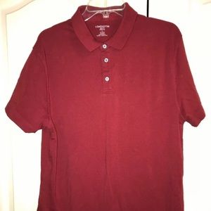 Claiborne Mens Polo Shirt Slim Fit Burgundy Red L